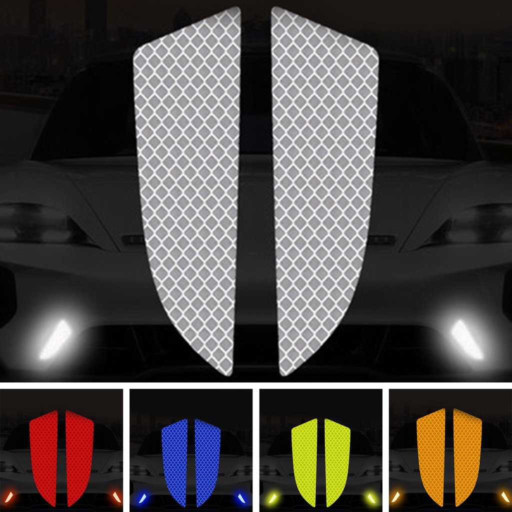 Bộ 2 Miếng Dán Phản Quang Tự Dính Chống Va Chạm Chống Thấm Nước Trang Trí Xe Hơi