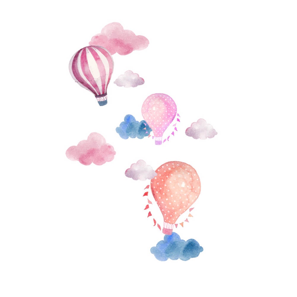 (Bất Ngờ) Hình Dán Tường Đám Mây Khinh Khí Cầu Có Thể Tháo Rời Trang Trí Phòng Trẻ Em