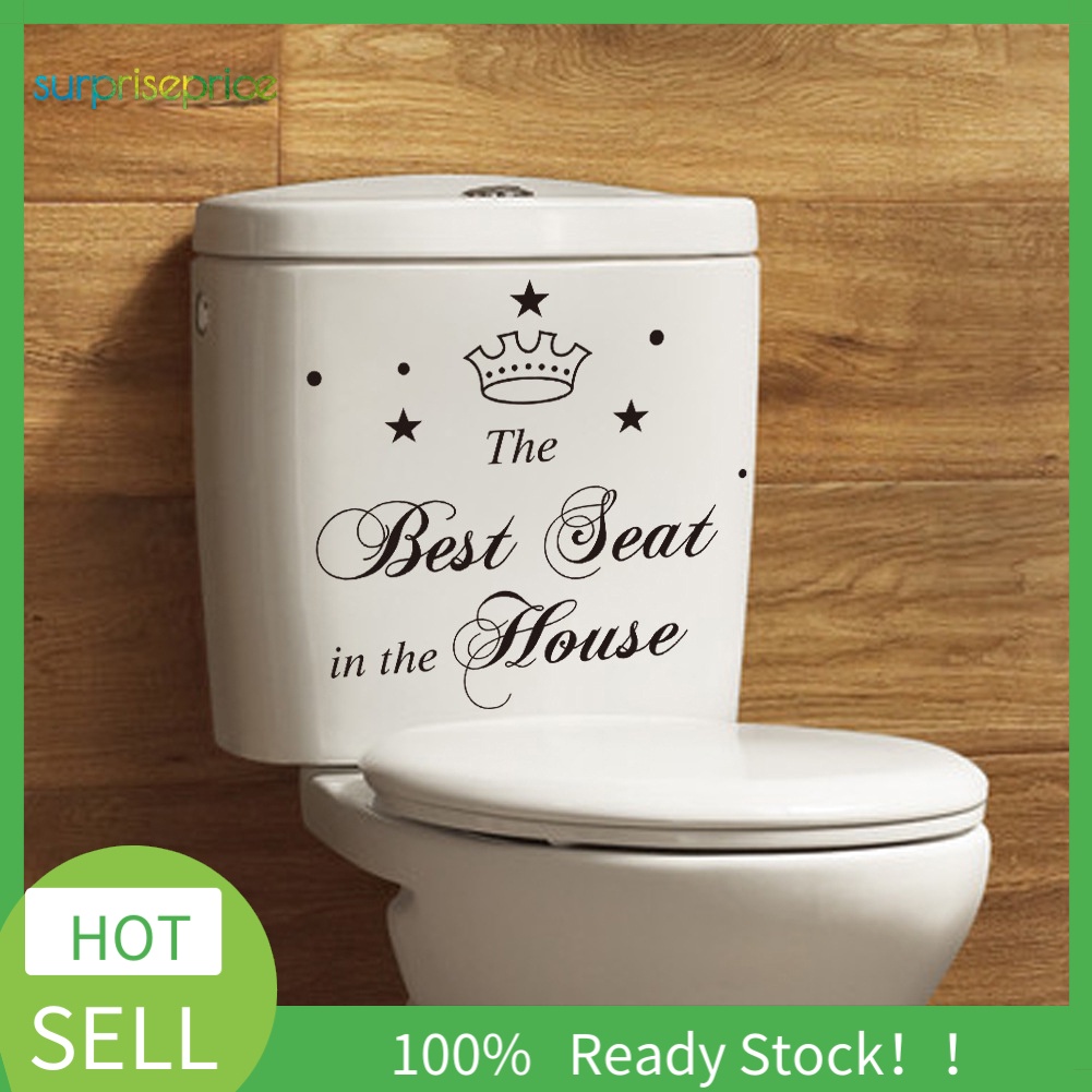 (Bất Ngờ) Hình Dán Trang Trí Ghế Ngồi Toilet / Phòng Tắm Họa Tiết Vương Miện Vui Nhộn