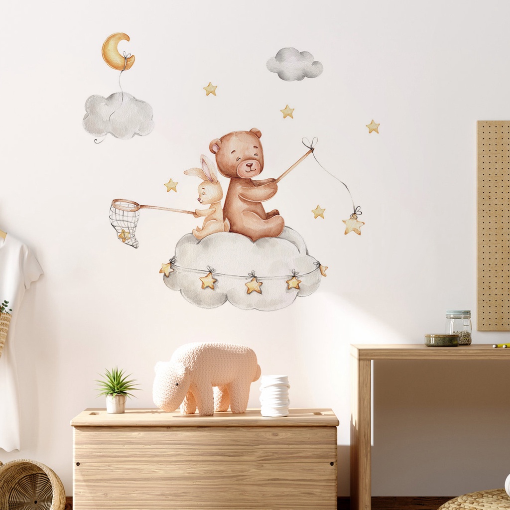 Miếng Dán Tường Bằng PVC Chống Nước Họa Tiết Hoạt Hình Bắt Mắt Trang Trí Nhà Cửa DIY