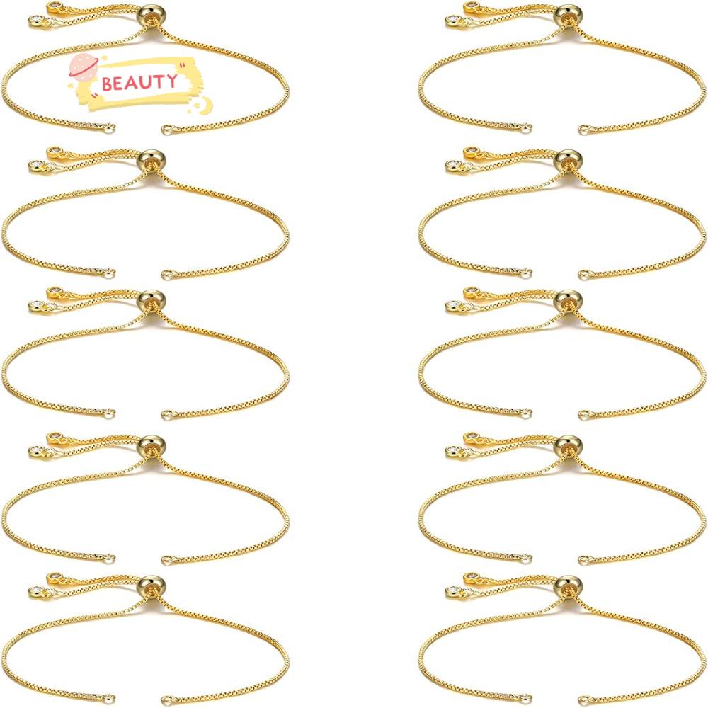 BEAUTY Dây Xích Đồng 12cm Màu Vàng Có Thể Điều Chỉnh Dùng Làm Trang Sức Cho Nữ