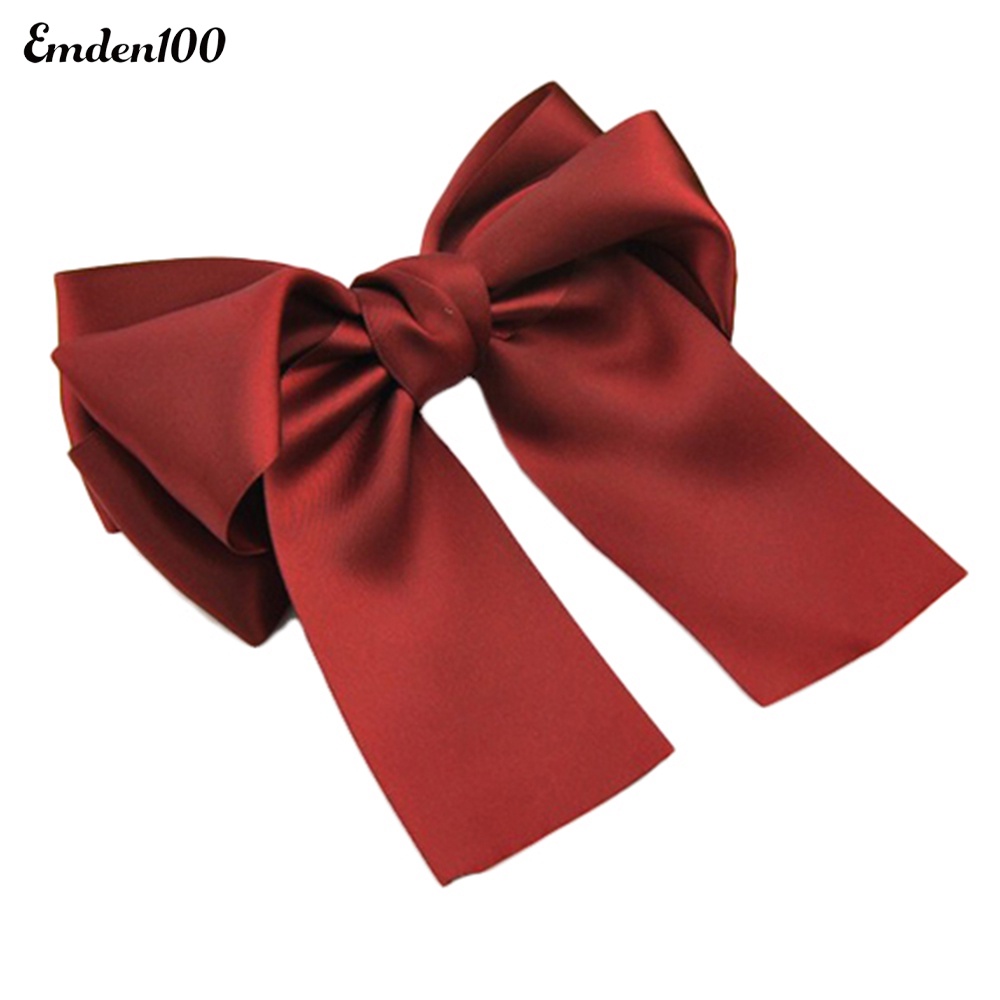 Kẹp Tóc Nơ Ruy Băng Satin Thời Trang Hàn Quốc Cho Nữ Giá Đỡ