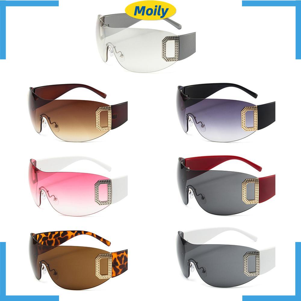 MOILYVN Kính Râm Oversize Không Gọng Chống Tia UV400 Y2K Thời Trang