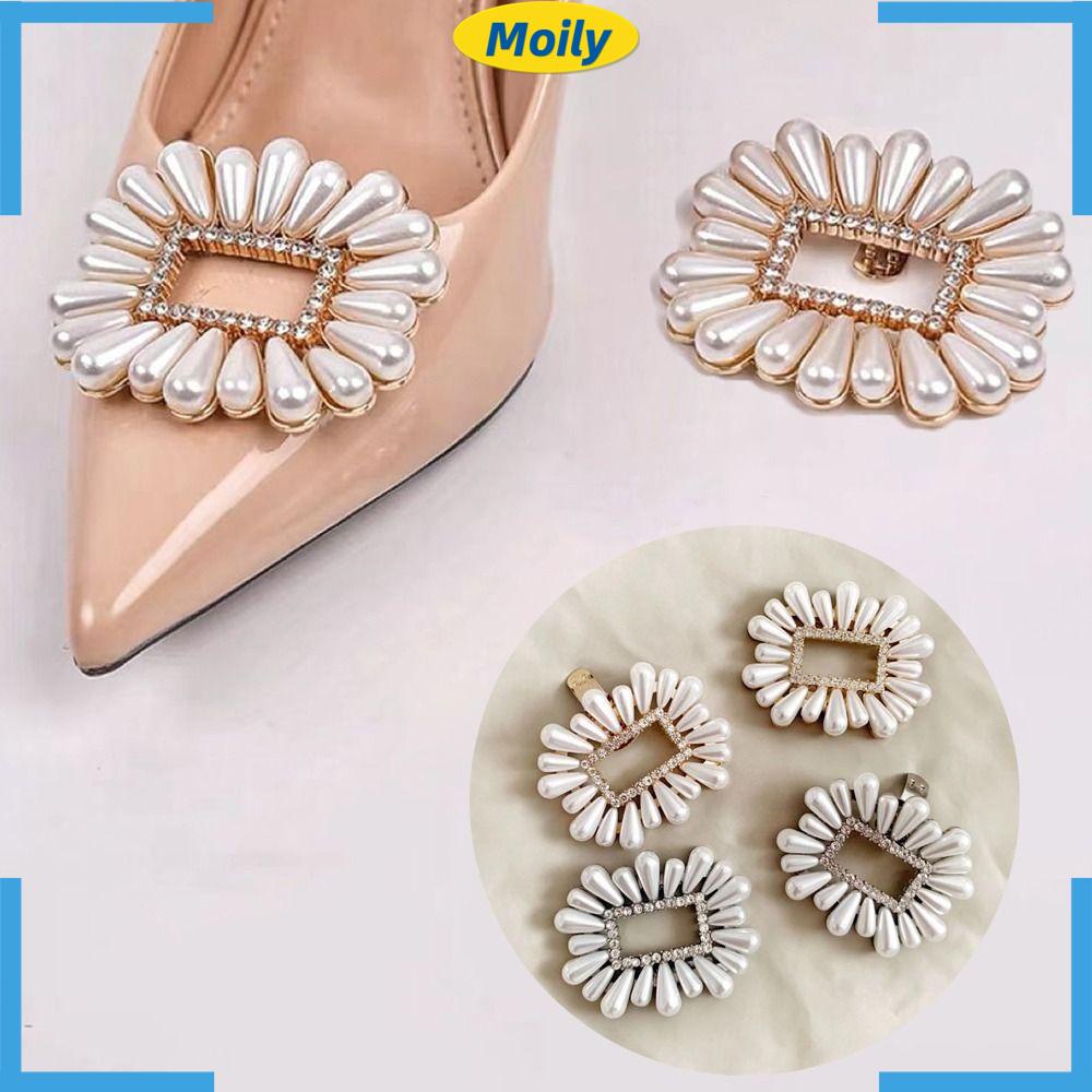 MOILYVN 2 Kẹp Giày Cao Gót Lấp Lánh Thời Trang