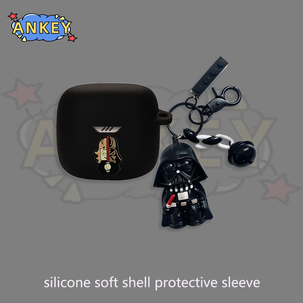 For JBL Tune Flex 225 220 130NC 230NC Earphone Silicone Case Cartoon Deadpool Earbuds Protective Headphone Cover Headset with Pendant