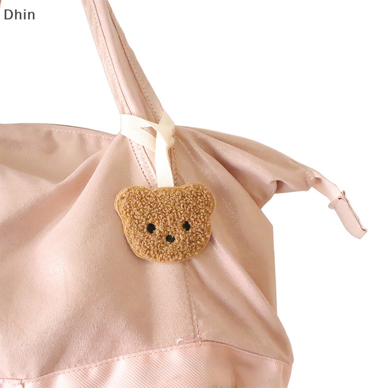 [Dhin] Móc Khóa Thêu Tên Với Mặt Dây Chuyền Hình Gấu Nhỏ Tinh Tế Thời Trang Kèm Thẻ Tên