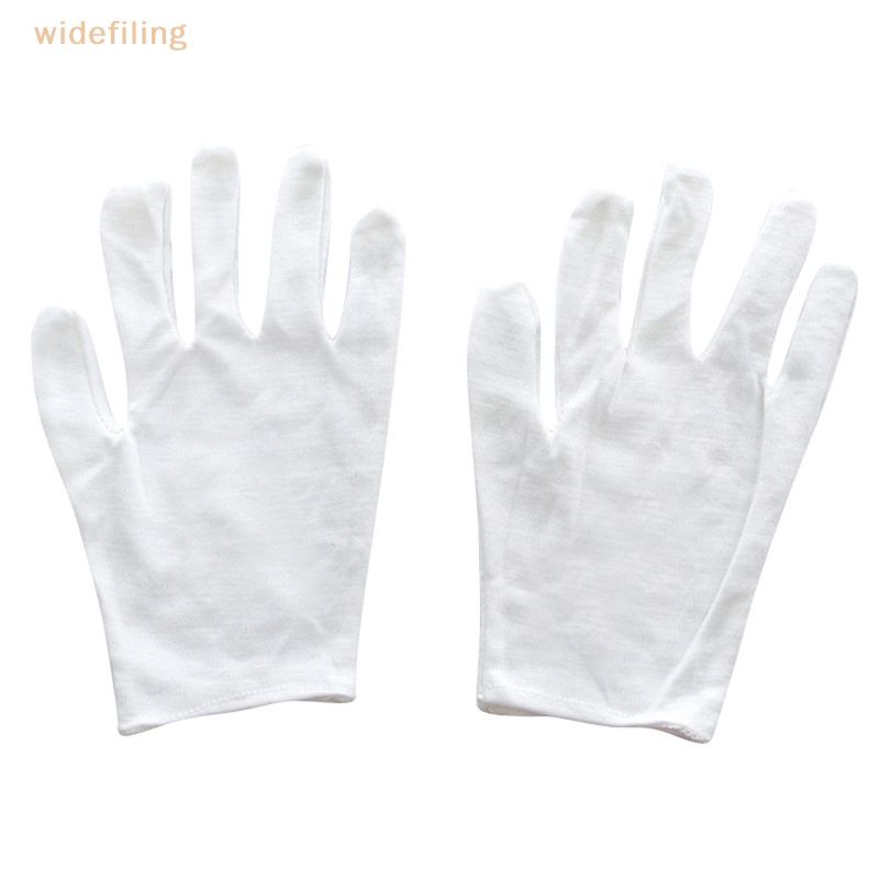 1 Đôi Găng Tay Cotton Màu Trắng Thấm Hút Mồ Hôi Dành Cho Nam Nữ