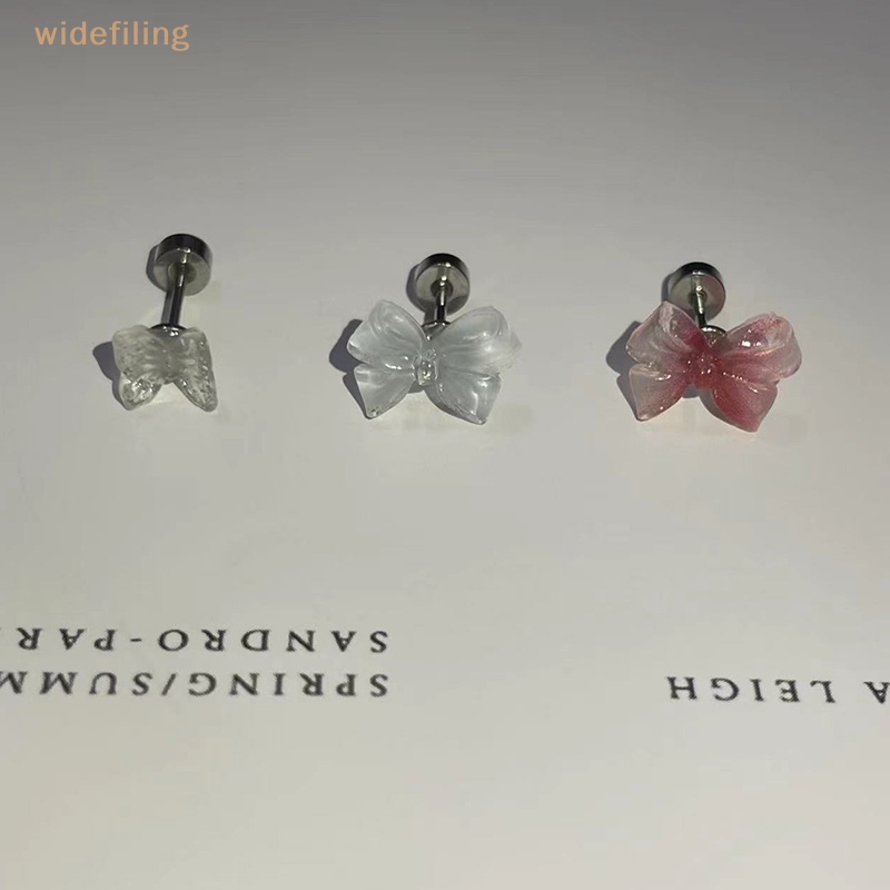 1 Khuyên Tai Xoắn Ốc Bằng Thép Titan Resin Đính Nơ / Resin Thời Trang Dự Tiệc Cho Nữ