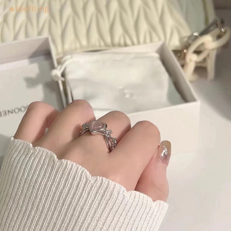 Nhẫn Hình Trái Tim Mắt Mèo Thời Trang Có Thể Điều Chỉnh Cho Nữ