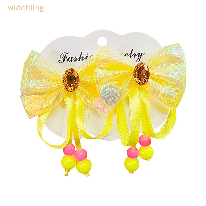 Kẹp Tóc Nơ Bản Rộng Đính Đá Nhiều Màu Sắc Kiểu Công Chúa Xinh Xắn Cho Bé Gái