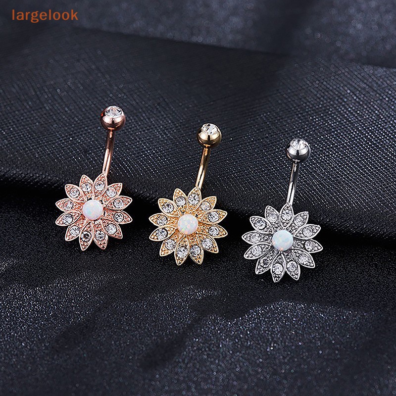 Khuyên Rốn Bằng Thép Không Gỉ Đính Đá Zircon Thời Trang
