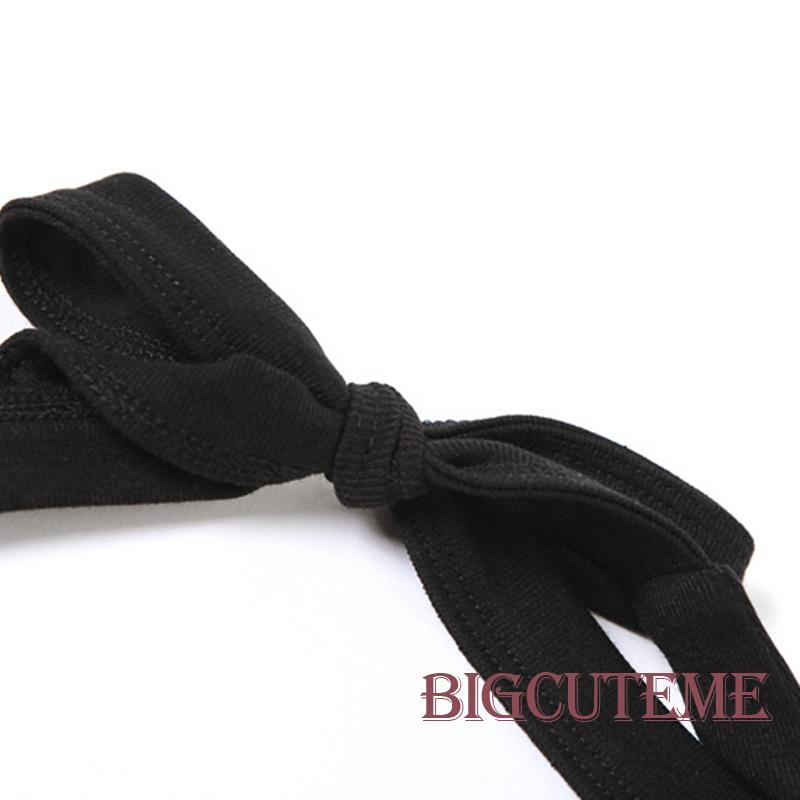 Áo Croptop Sát Nách Dây Rút Hở Lưng Màu Đen Trơn Thời Trang Mùa Hè Cho Nữ