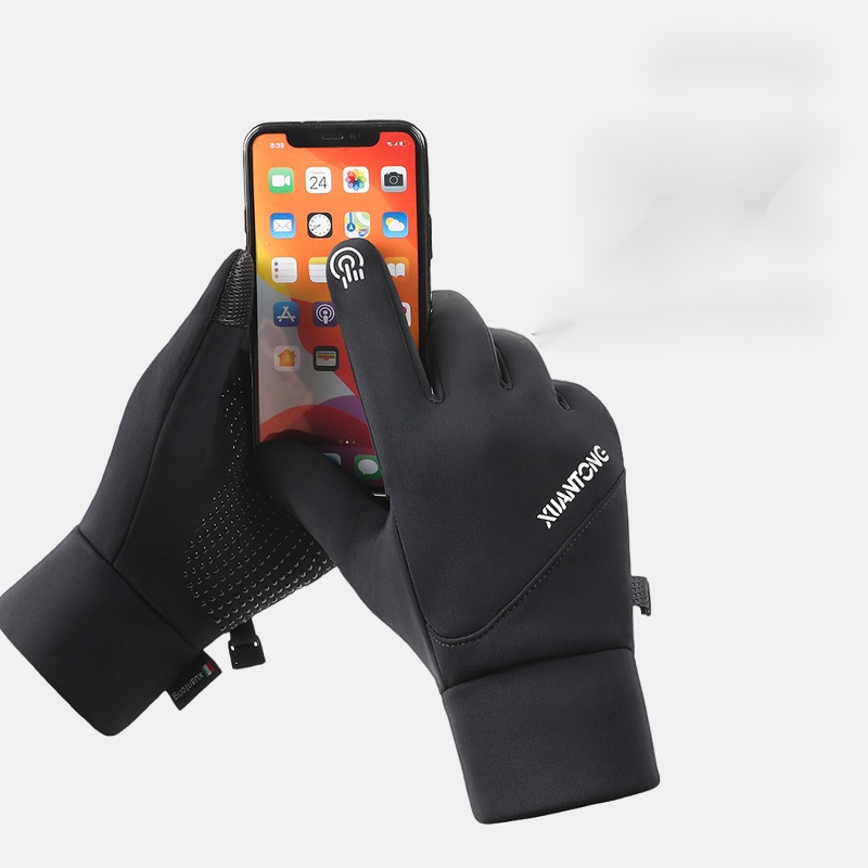 Găng Tay Lái Xe Đạp / Leo Núi Vải Lông Cừu Giữ Ấm Chống Gió / Chống Trượt Màn Hình Cảm