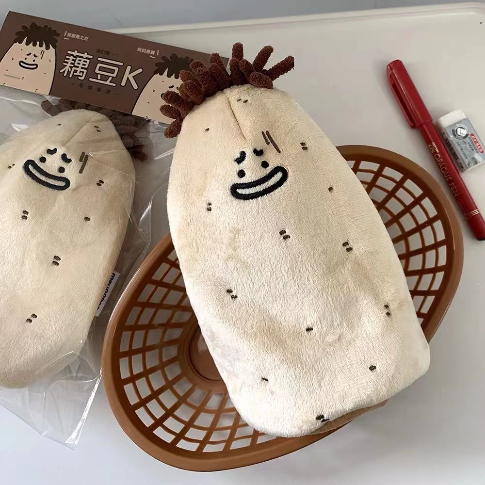 Túi Đựng Bút Hình Hạt Đậu Sen Nhồi Bông Dễ Thương