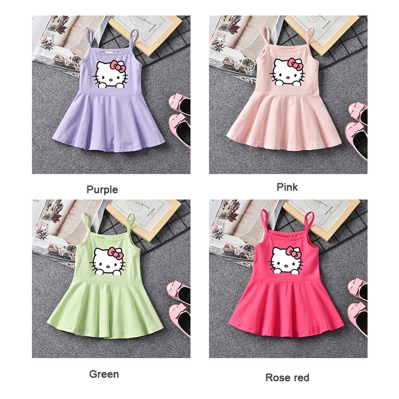 Đầm Hai Dây Mùa Hè Cho Bé Gái