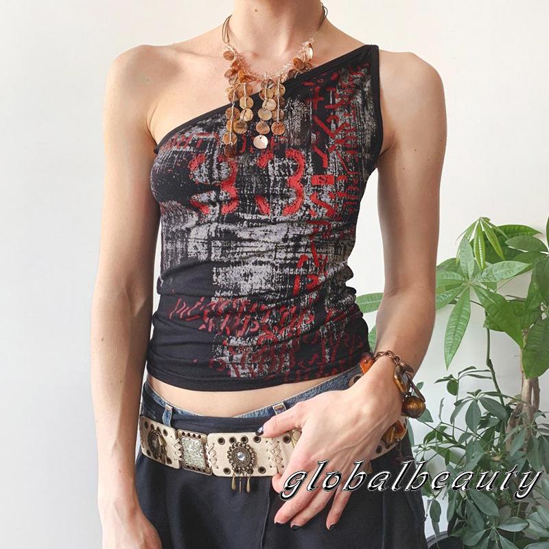 Áo Tank Top Không Tay In Chữ Một Mảnh Vừa Vặn Mùa Hè Cho Nữ GB