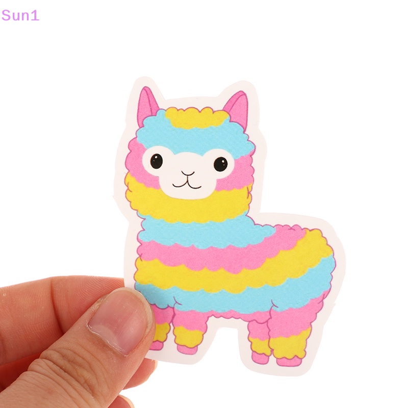 Set 50 Miếng Dán Hình Lạc Đà Alpaca Hoạt Hình Đáng Yêu Trang Trí Sổ Tay / Xe Đạp / Ô Tô