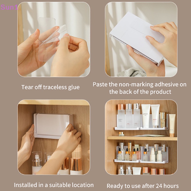 Sun1 &gt; Giá Đỡ Mỹ Phẩm Gắn Tường Không Cần Khoan Có Thể Điều Chỉnh