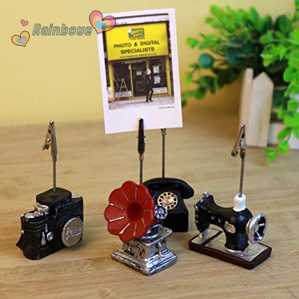 RAINBOW Giá Đỡ Kẹp Giấy Ghi Chú / Ảnh Để Bàn Bằng Resin Kiểu Vintage Tiện Dụng Cho Văn Phòng