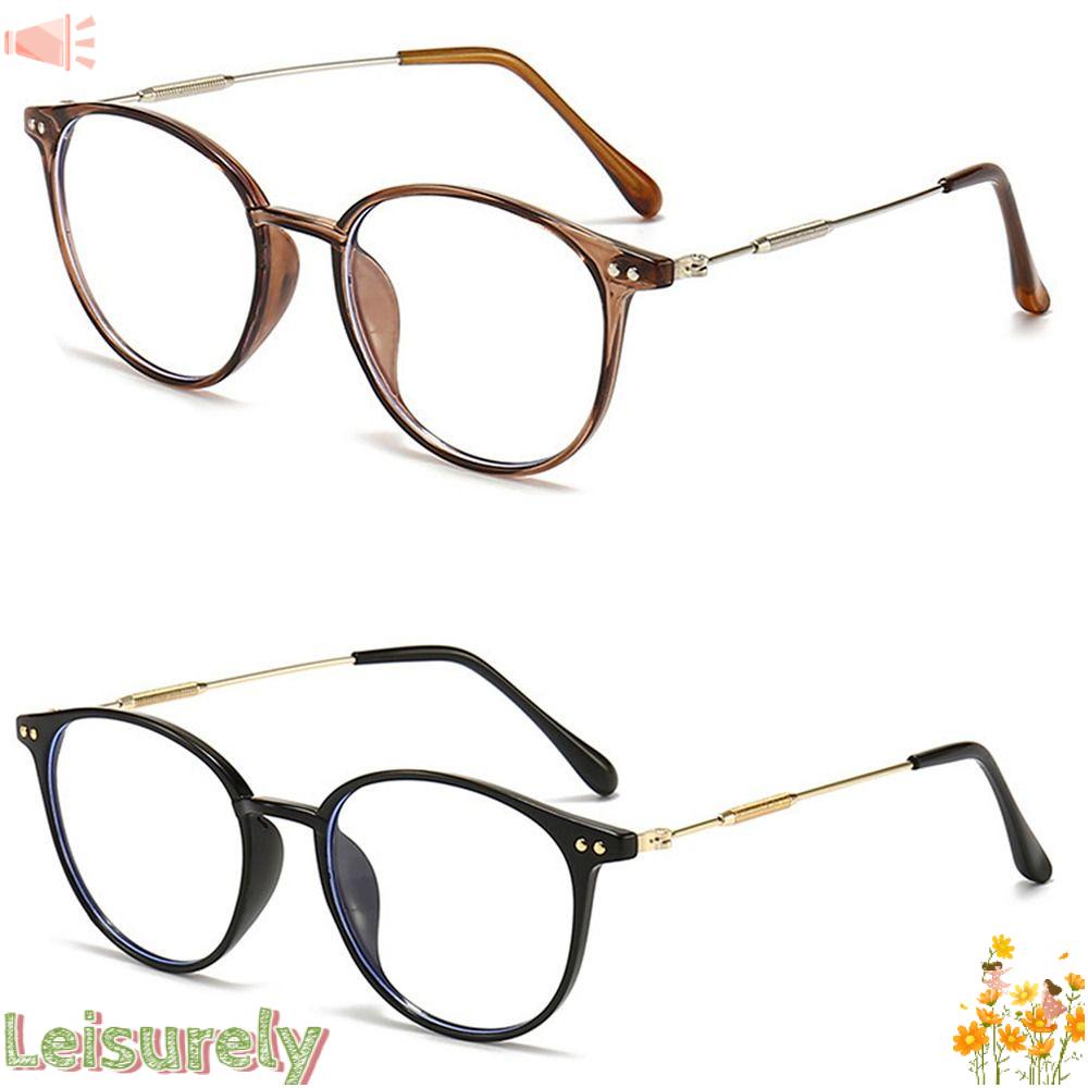 LEILY Mắt Kính Đọc Sách Chống Ánh Sáng Xanh Hình Tròn Siêu Nhẹ Đa Năng