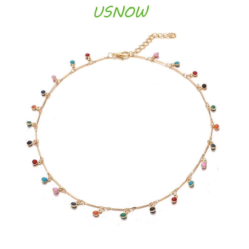 USNOW Vòng Cổ Choker Đính Hạt Và Tua Rua Thời Trang
