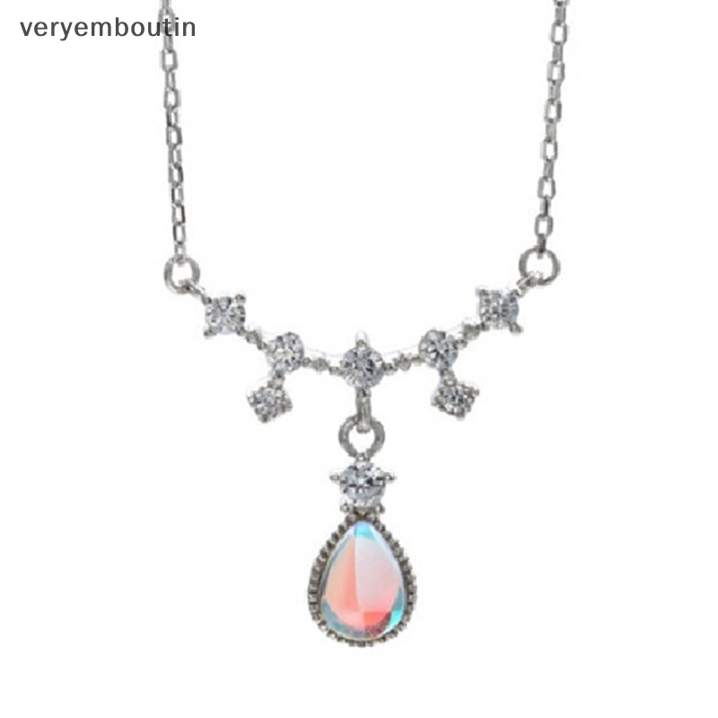 Vòng cổ Đính Đá Mặt Trăng Hình Giọt Nước Sáng Tạo Thời Trang Cho Nữ