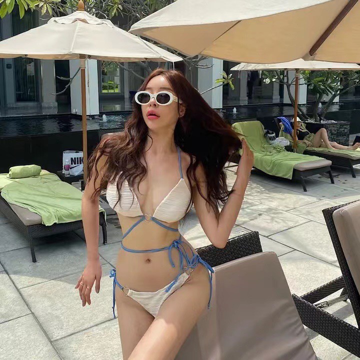 Bikini dây chéo khóa cài TRÁI TIM có mút đệm ngực BH36