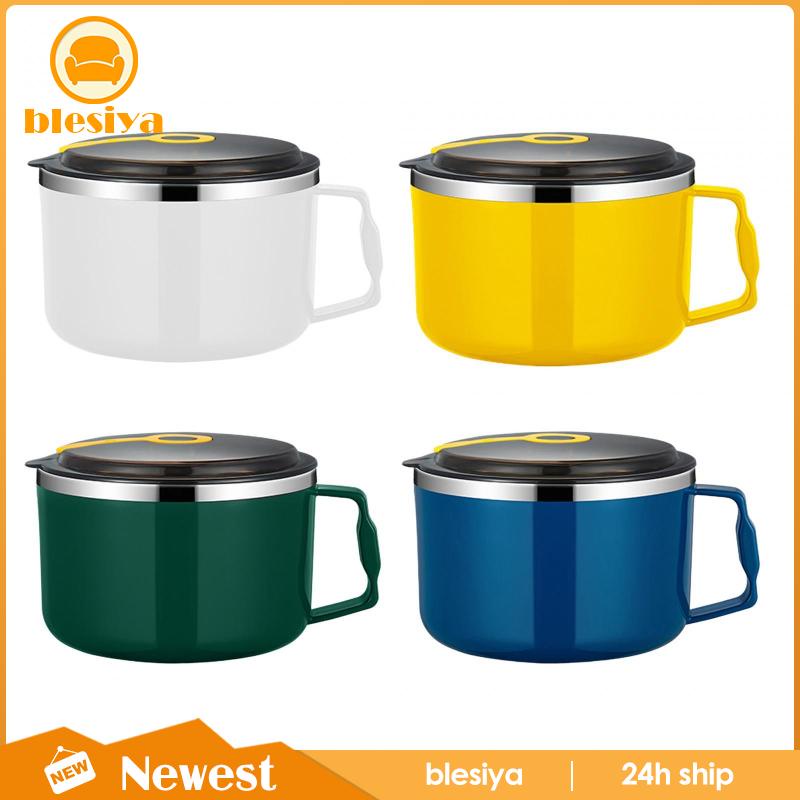 Tô Ăn Mì Có Nắp Và Tay Cầm Bằng Thép Không Gỉ Tiện Lợi