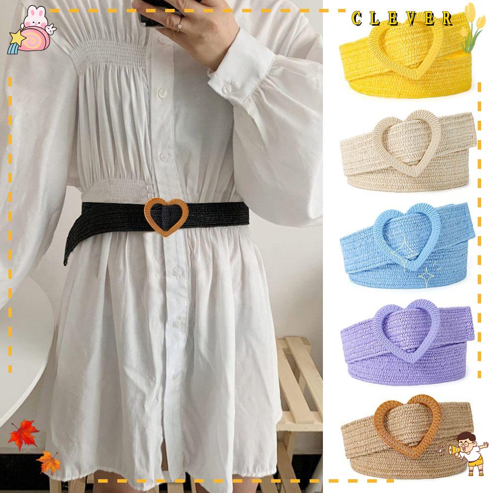 CLEVER Thắt Lưng Đan Rơm Thời Trang Mùa Hè Phong Cách Bohemian
