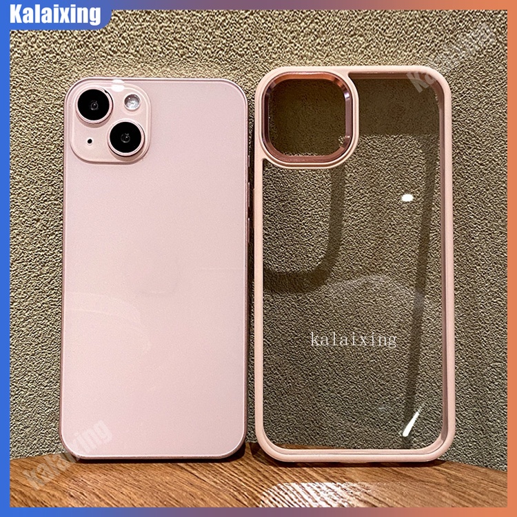 Ốp Điện Thoại Cứng Trong Suốt Viền Kim Loại Cho iPhone 14Pro Max13 Pro Max 12 13 Mini 12Pro Max