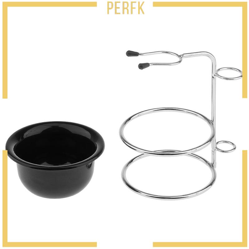 Giá Đỡ Cọ Cạo Râu Bằng Thép Không Gỉ &amp; Cốc Acrylic