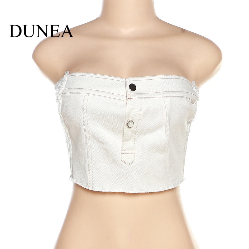 DUNEA Áo Croptop Trễ Vai Thiết Kế Mỏng Năng Động Thời Trang Dành Cho Nữ