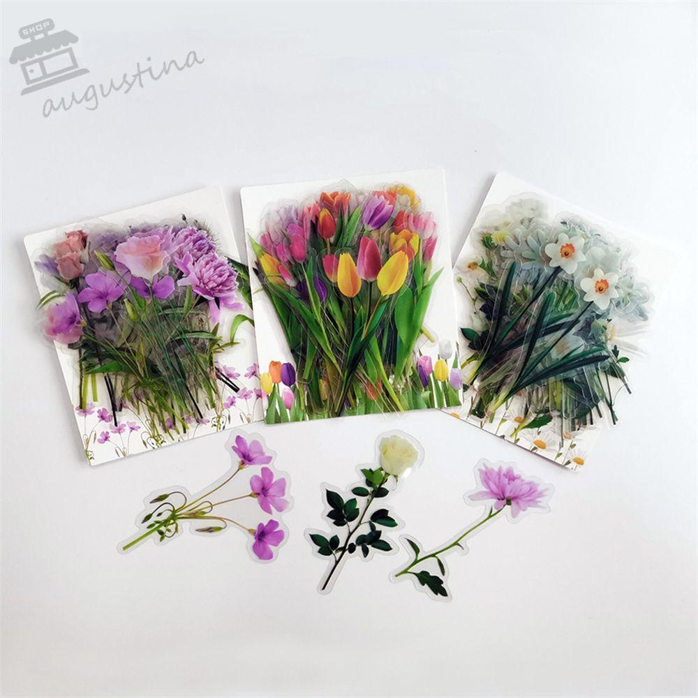 AUGUSTINA Bộ 40 Miếng Dán Trong Suốt Chống Thấm Nước Họa Tiết Hoa Xinh Xắn