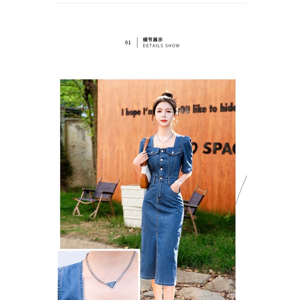 Đầm Denim Cao Cấp Phong Cách Thời Trang Mùa Hè 2023 Mới