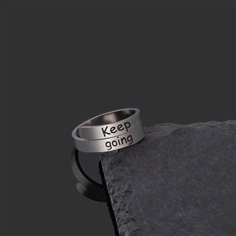 Ygt Nhẫn Thép Không Gỉ Màu Bạc Khắc Chữ Tiếng Anh Giữ Điều Chỉnh Được Thời Trang Thích Hợp Làm Quà Tặng Tiệc