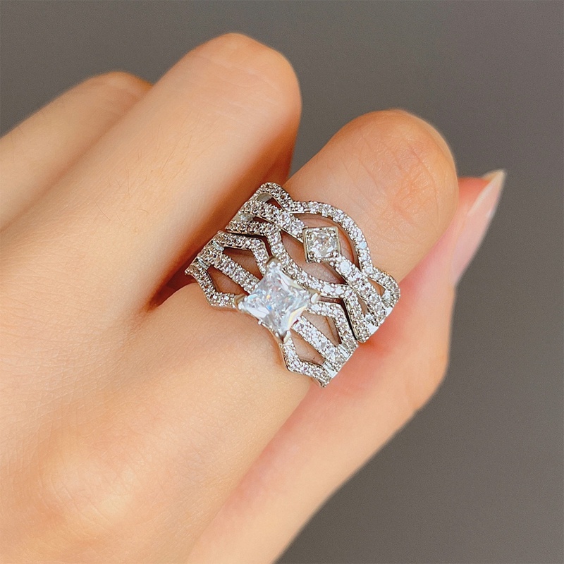 Ygt Set 2 Nhẫn Đính Đá Zircon Sang Trọng Thời Trang Cho Nữ