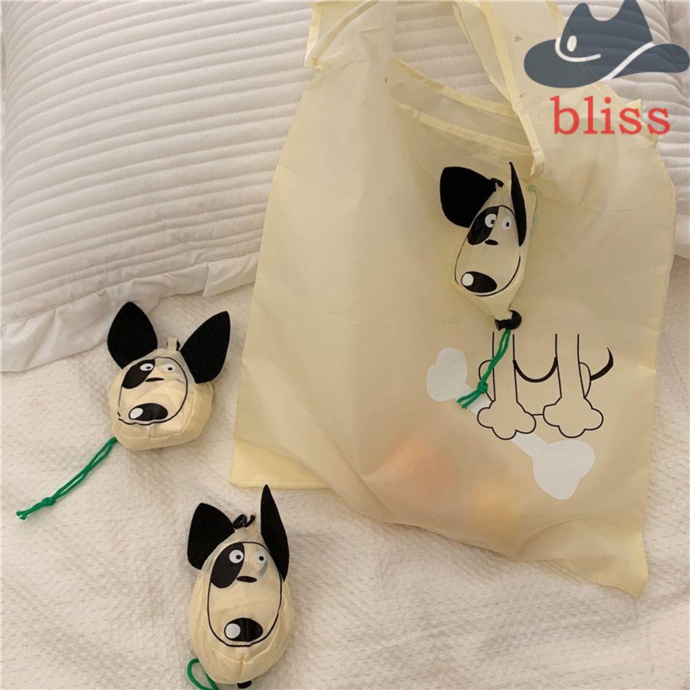 BLISS Túi Tote Đeo Vai / Xách Tay Bằng Nylon In Họa Tiết Hoạt Hình Chú Chó Dễ Thương Có Thể