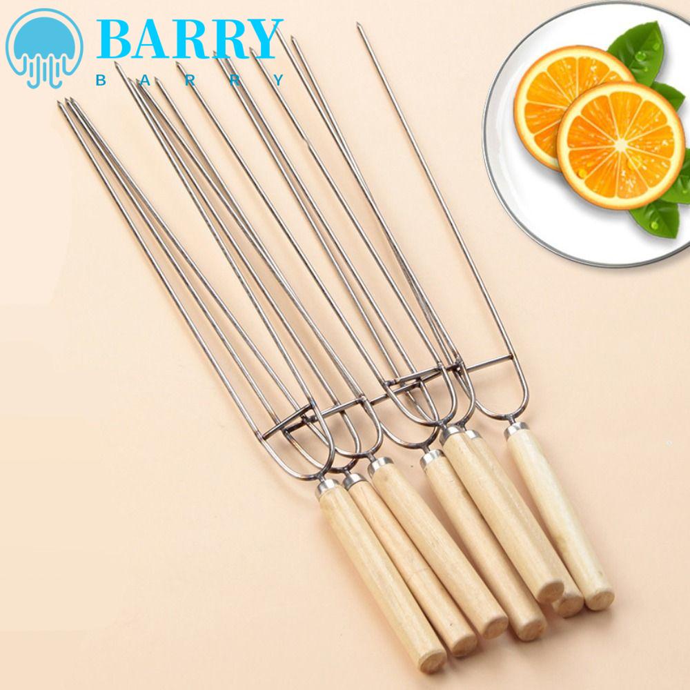 BARRY Xiên Nướng BBQ Hình Chữ U Tay Cầm Gỗ Bằng Thép Không Gỉ