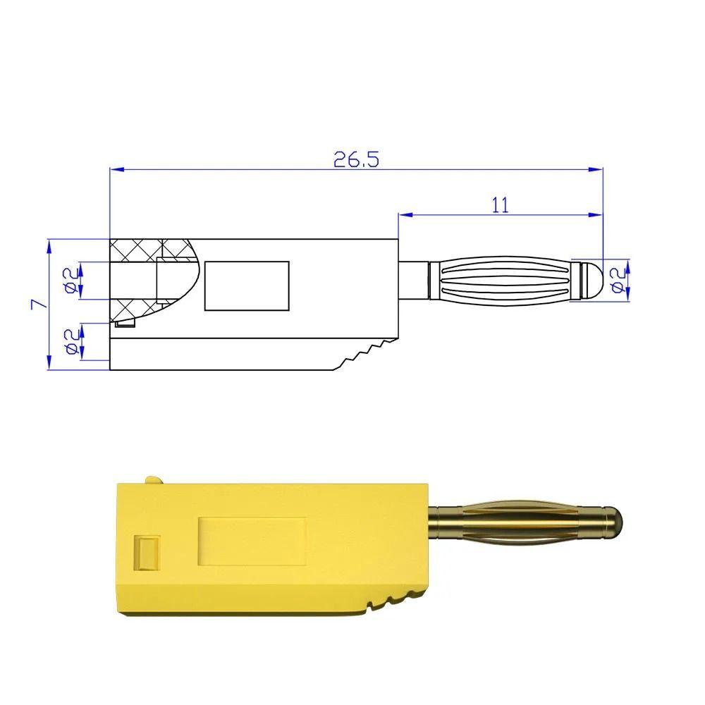 CHOOKEY Phích Cắm Bắp Chuối 2MM Mạ Vàng Mới 2MM