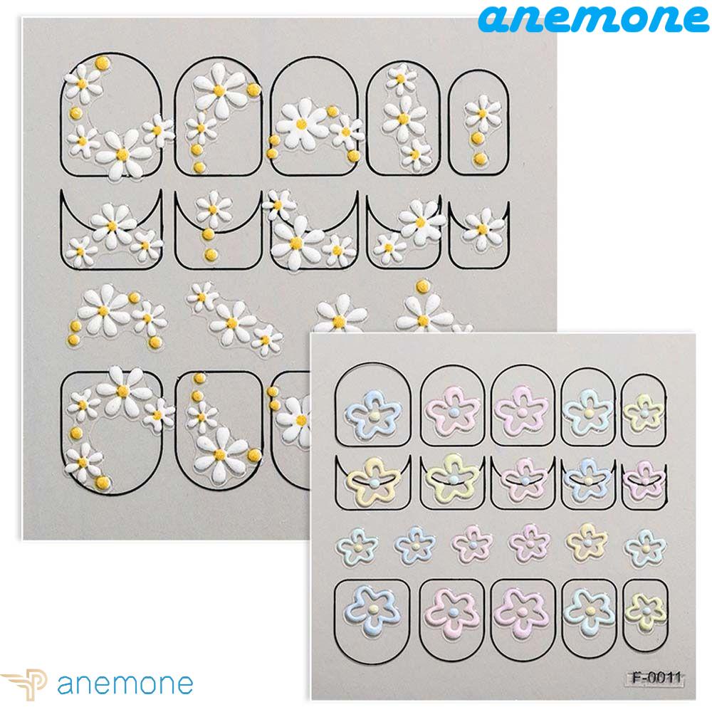 ANEMONE Miếng Dán Trang Trí Móng Tay Tự Dính Hình Hoa Hướng Dương 3D Kiểu Hàn Quốc Dễ Thương