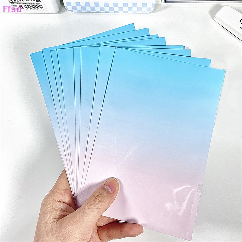 {Ffsd} Set 10 Túi Zip Lõi Nhôm Phẳng Di Động Đựng Trang Sức Màu Xanh Dương Hồng Gradient Có Thể Tái Sử Dụng * Bán Chạy