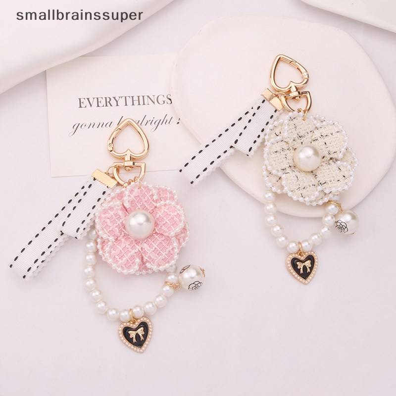 Móc Khóa Nhỏ Hình Hoa Trà Vải Đính Ngọc Trai Màu Sáng Thời Trang Cho Nữ SBS