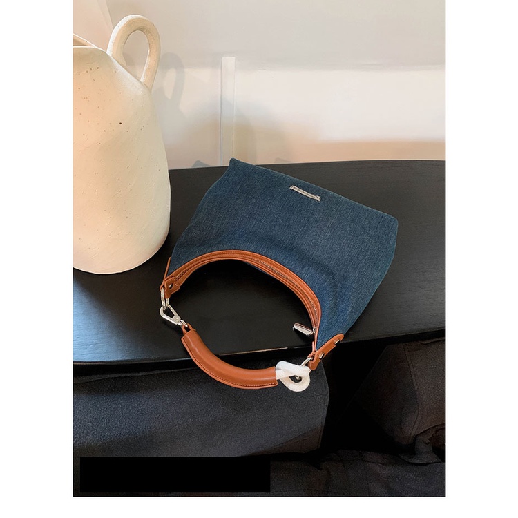 Túi Xách Đeo Vai Chất Liệu Denim Cao Cấp Phong Cách Retro Dành Cho Nữ