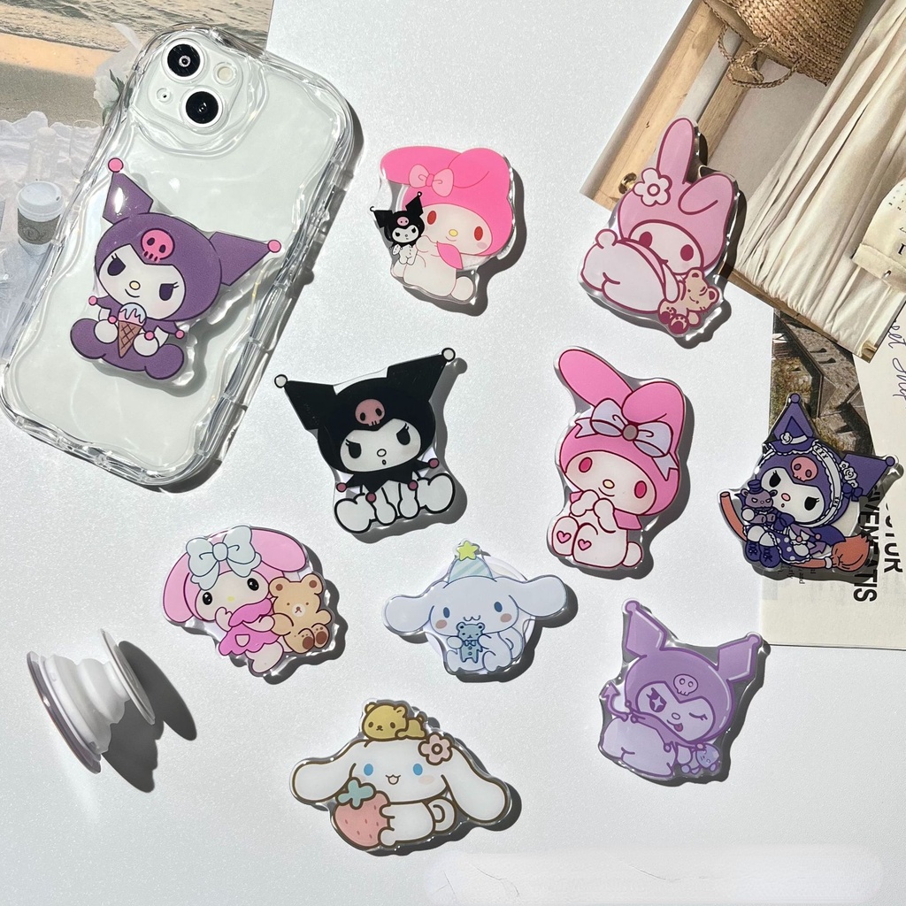 SANRIO Nhẫn Đỡ Điện Thoại Hình Anime Kuromi Hàn Quốc Dễ Thương