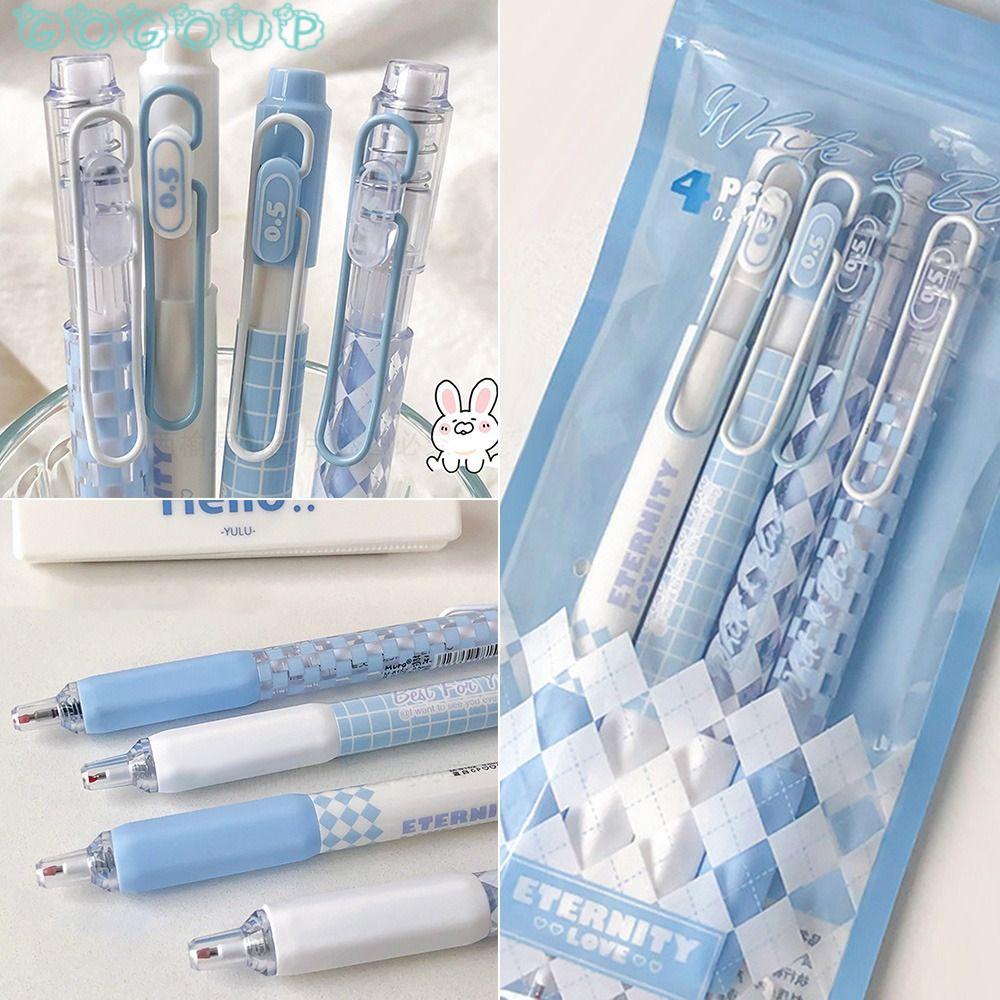 GOGOUP Set 4 Bút Mực Đen Kiểu Dáng Đơn Giản Chất Lượng Cao