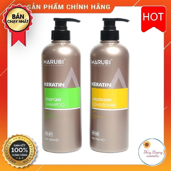 Cặp gội xả marubi Keratin kích mọc tóc 750ml