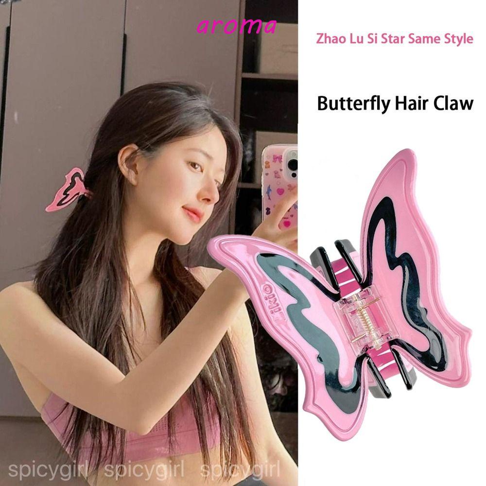 AROMA Kẹp Tóc Hình Bướm Họa Tiết Hình Học Sáng Tạo Cho Nữ