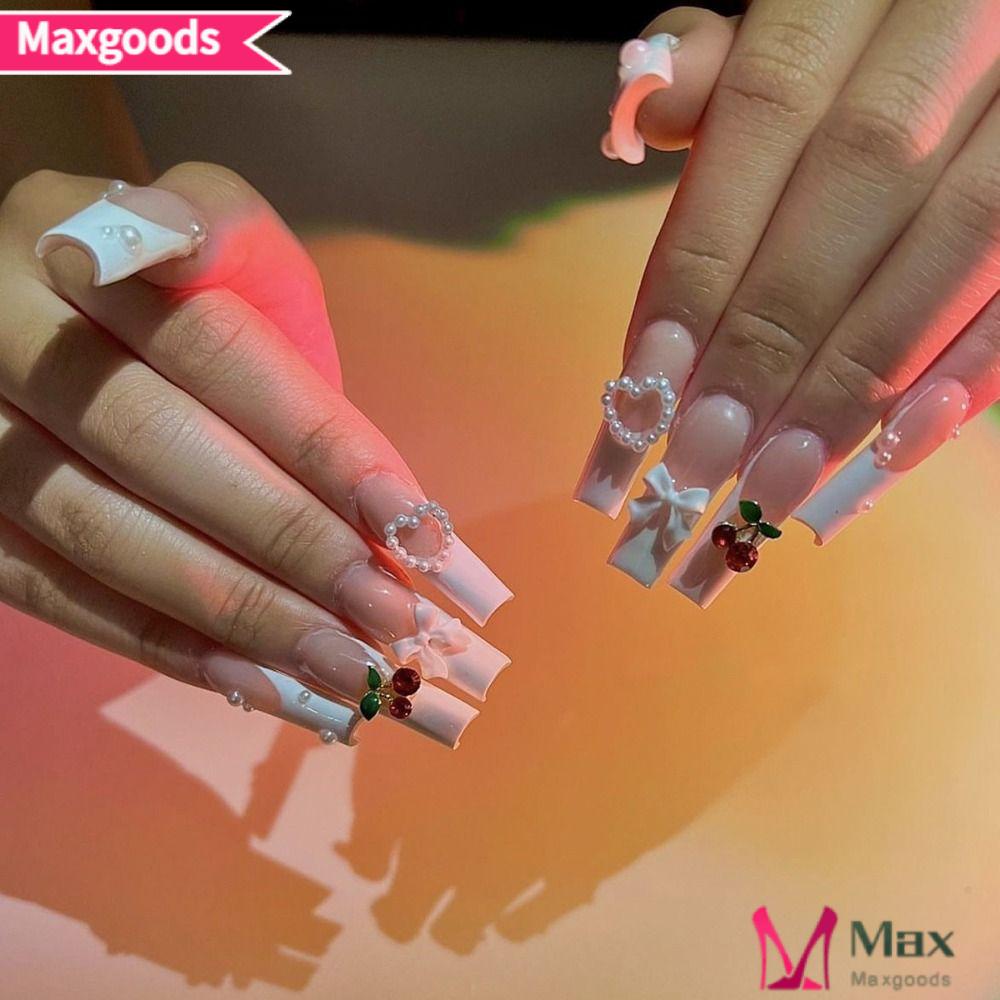 MAXG Móng Tay Giả Dài Có Thể Tháo Rời Che Phủ Toàn Diện Đầu Vuông Cho Nữ