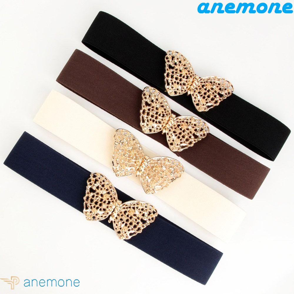 ANEMONE Thắt Lưng Họa Tiết Bướm Vintage Thanh Lịch Sáng Bóng Cho Nữ