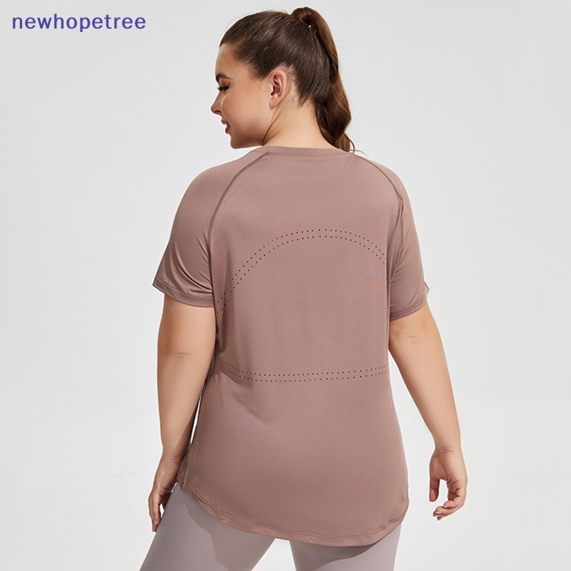 Áo Thun Thể Thao Tay Ngắn Phối Lưới Thoáng Khí Lưng Và Hông Cho Nữ